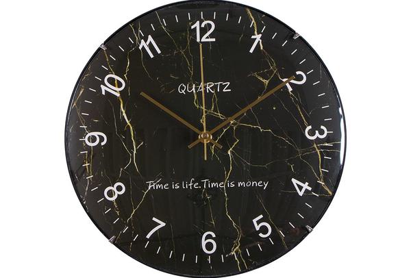 Dekonaz Modern Duvar Saati Mermer Desenli 30x30 cm | Siyah Yeşil | by-marble-3