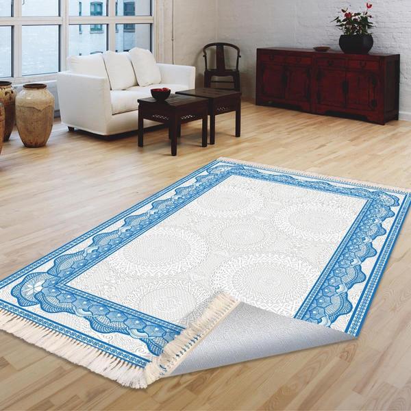 Milano Yıkanabilir Dekoratif Halı Kaymaz Taban | 8mm | Beyaz | MLN-HK019-1