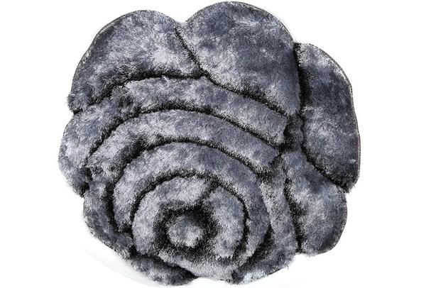 Bavary | Fußmatte | %100 Polyester | Grau | blumenförmig | by-rose-grey