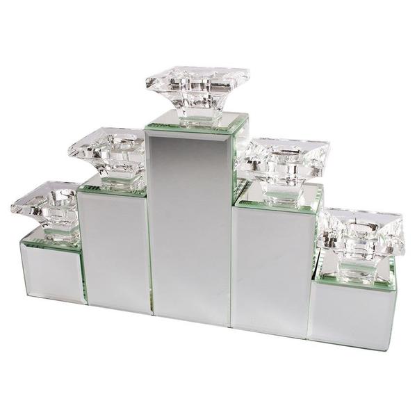 Dematex 5'li Lüks Aynalı Mumluk 29x19 cm