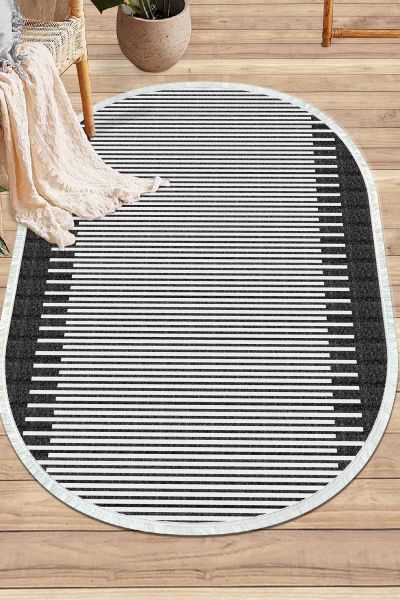 Birkilim Oval Yıkanabilir İpeksi Kaymaz Taban Dekoratif Halı | MLN-IP-O-SD-318