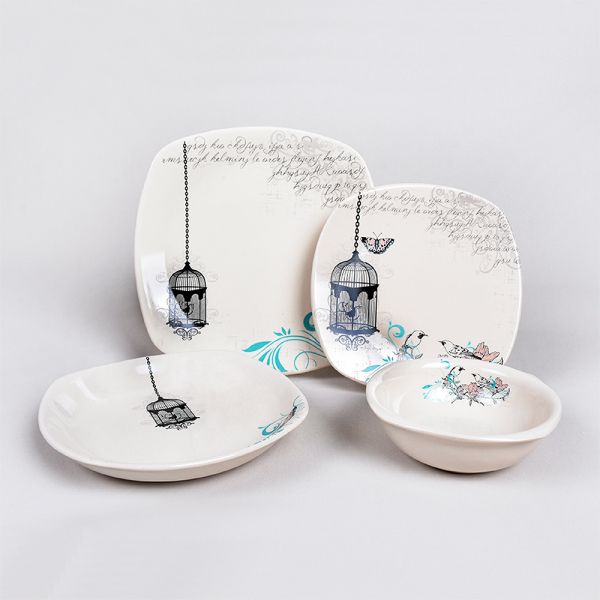 Retro Dining/Breakfast Set 45 Pieces for 6 Persons | ceramics