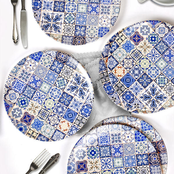 طبق تقديم عرقي 25 سم 6 قطع - 17612 | كيراميكا