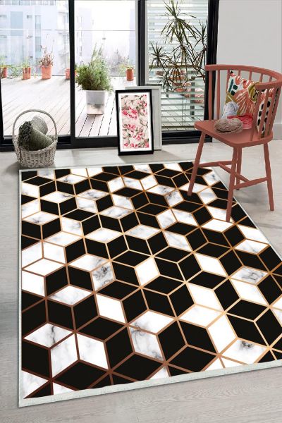 Birkilim Yıkanabilir Dekoratif Halı İpeksi Kaymaz Taban | MLN-IP-HS-285