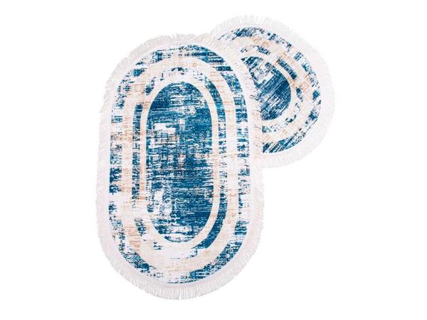 Farah Oval Badematte Set 2 Stück Blau