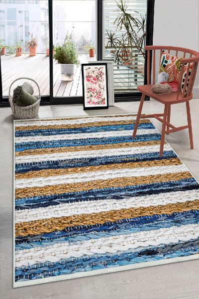 Birkilim Yıkanabilir Dekoratif Halı İpeksi Kaymaz Taban | MLN-IP-HS-356