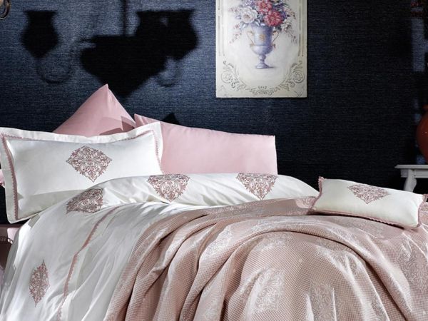 Dowery Adenya Embroidered Bridal Set Powder