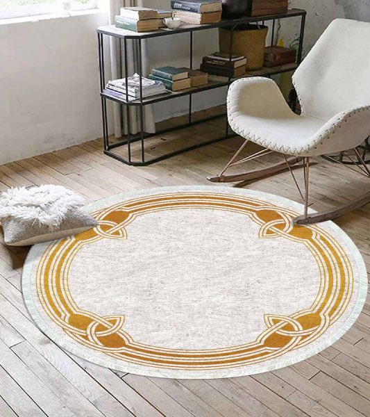 Birkilim Yuvarlak Yıkanabilir Dekoratif Halı İpeksi Kaymaz Taban | MLN-IP-YU-HT-237