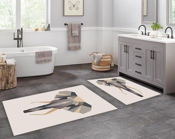 Soley Elephant Djt. 2 Piece Bath Mat Set Closet Set 1015 01