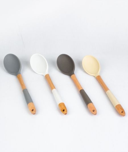 Acar Cuisine | Cuillère en silicone avec manche en bois