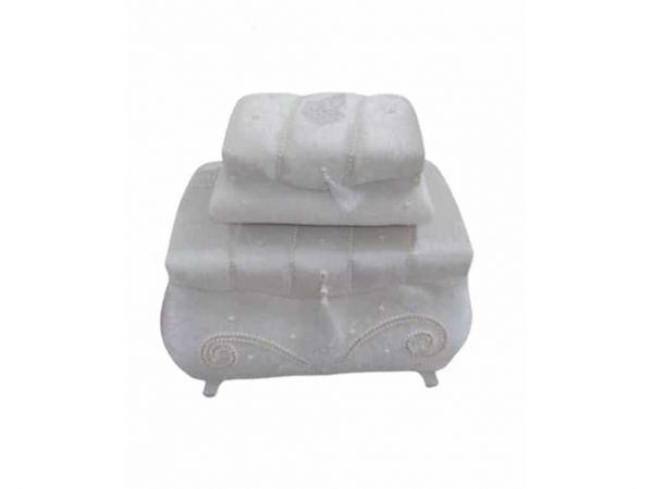 Pamela Luxury Stone Tasseled 2-Pack Dowry Chest Cream