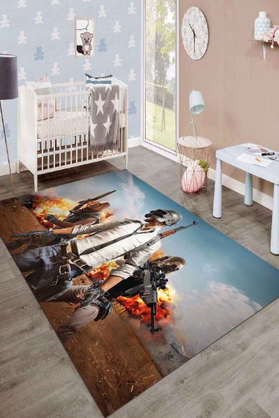 Birkilim Yıkanabilir İpeksi Kaymaz Taban Çocuk Odası Halısı | MLN-IP-SD-092