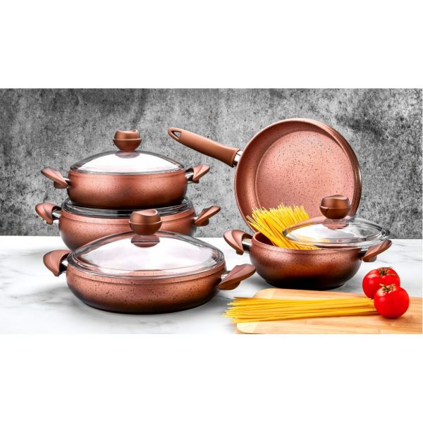 Azra 9 Piece Rose Granite Set