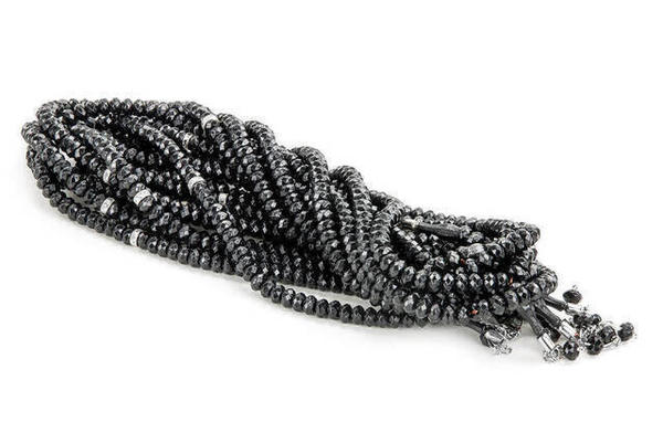 مظهر كريستال 99 قطعة مسبحة هدية الحج والعمرة 10 قطع - أسود