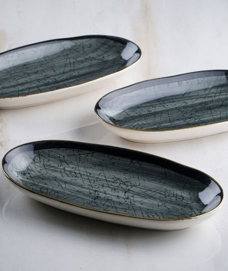 Acar | Kamelya Organik Yeşil Kayık Tabak