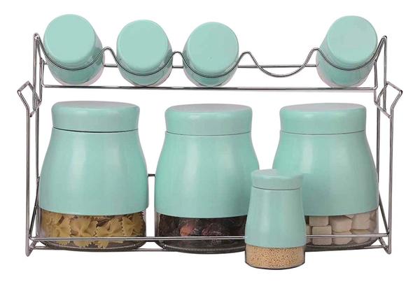 Schäfer Cam Kavanoz Seti 9 Parça Turkuaz