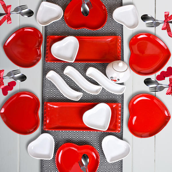 طقم فطور ريد هارت 18 قطعة لـ 4 | كيراميكا