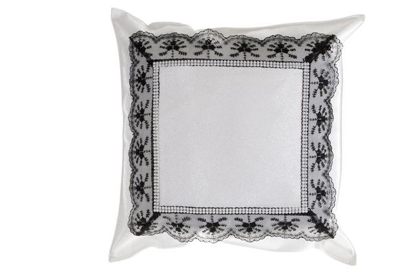 Dematex yastık kılıfı Beyaz Dantel Siyah 40x40