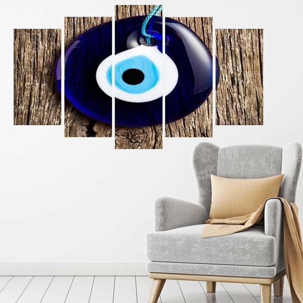 Dekonaz 5 Parça Tablo | Nazar Boncuğu | b-4019