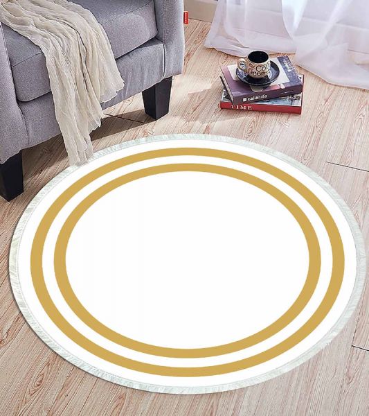 Birkilim Yuvarlak Yıkanabilir Dekoratif Halı İpeksi Kaymaz Taban | MLN-IP-YU-HT-535