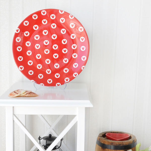 Gefülltes Herz Volles Vergnügen Rote Ägäis Serviceplatte 26 Cm | Keramika