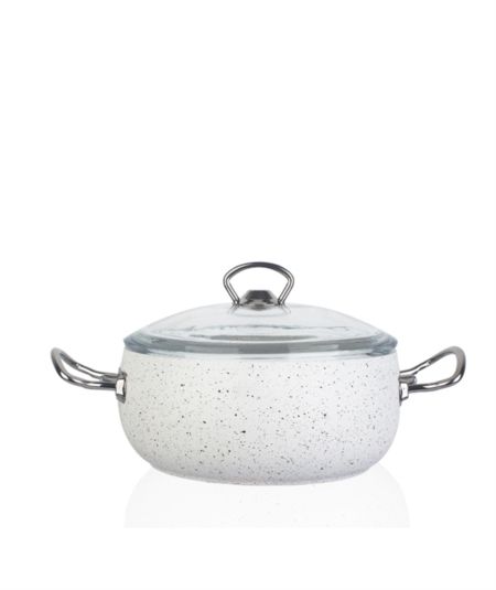 Acar Küche | Riva 22 cm Weißer tiefer Topf