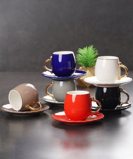 Porselen 6 Li Kahve Fincan Takimi 90 Ml