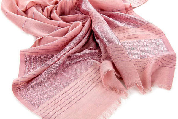 Flamed Silvery Shawl - Pink
