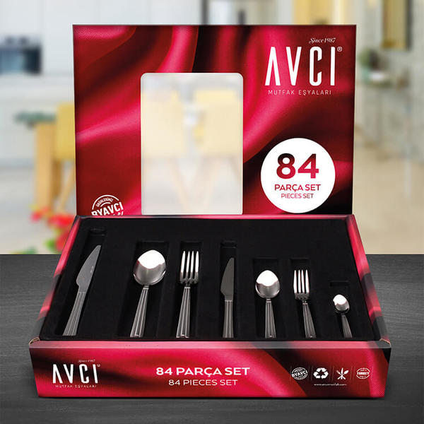 Yakamoz 84 Parça Çatal Kaşık Bıçak Takımı