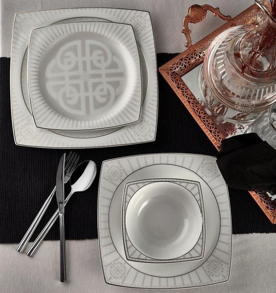 Neva Bitter Premium | 60 Parça | 12 Kişilik | Kare | Yemek Takımı | N2629