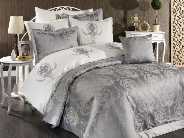 Virgo Yatak Örtüsü Krem Gri