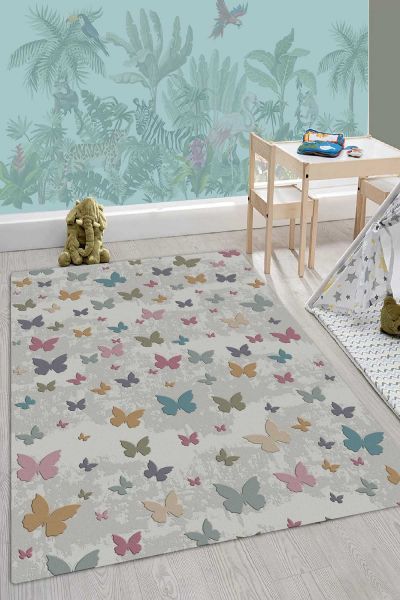 Birkilim Yıkanabilir İpeksi Kaymaz Taban Çocuk Odası Halısı | MLN-IP-HY-1430