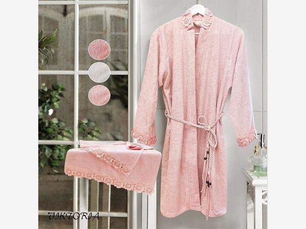 Ensemble de peignoir femme Bamboo Lacy Viktoria Light Powder