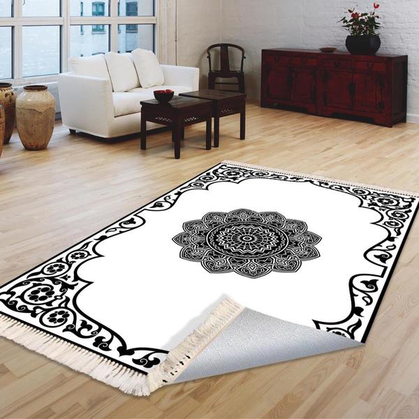 Milano Yıkanabilir Dekoratif Halı Kaymaz Taban | 8mm | Beyaz | MLN-HK004-1