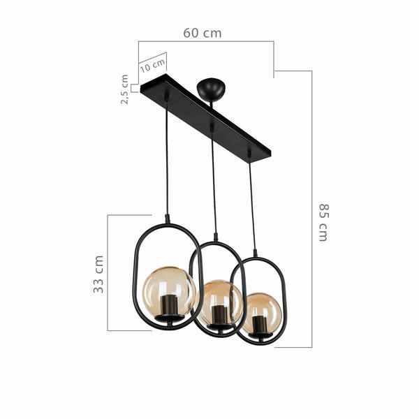 Lustre Narissa à 3 rangées