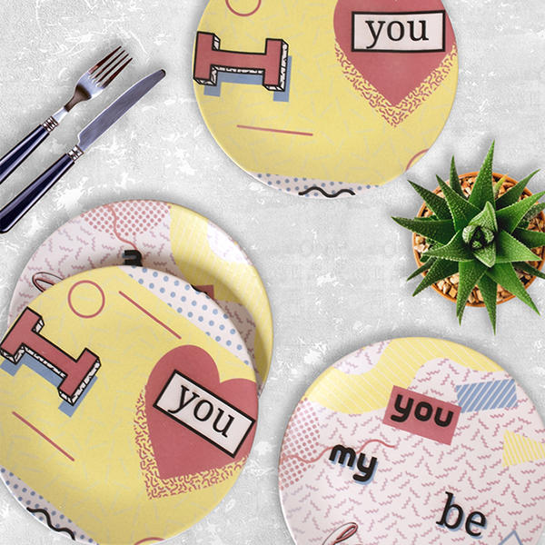 Assiette de Service Love 25 Cm 4 Pièces 18077-18078 | Keramika