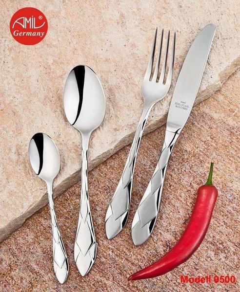 Amil Çantalı 72 Parça Çatal Kaşık Bıçak Seti 12 Kişilik | Saten | Paslanmaz Çelik | 9500Sandblast