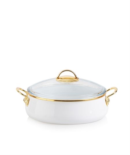 Acar Küche | Qualita Emaille 26 cm New Form Weiß Low Pot