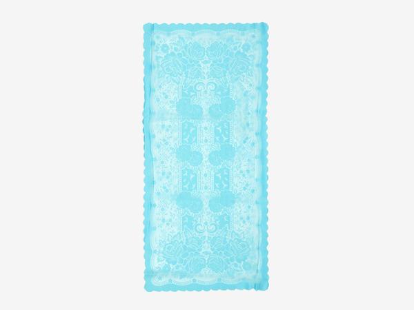 Knitted Panel Patterned Console Cover Sultan Turquoise