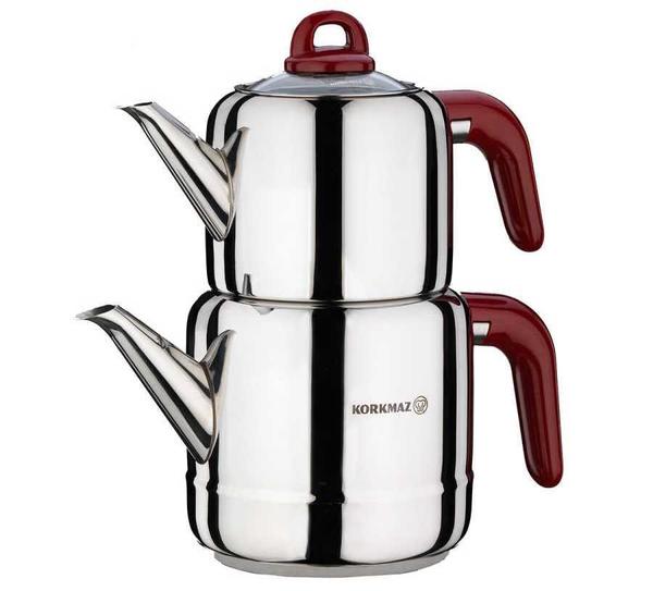 Korkmaz Hera 2,2 lt Teekanne Teekocher Edelstahl rot | A048-02