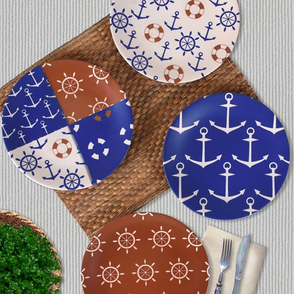 Marin Dümen Servis Tabağı 25 Cm 4 Adet - 18286-87-88-89 | Keramika