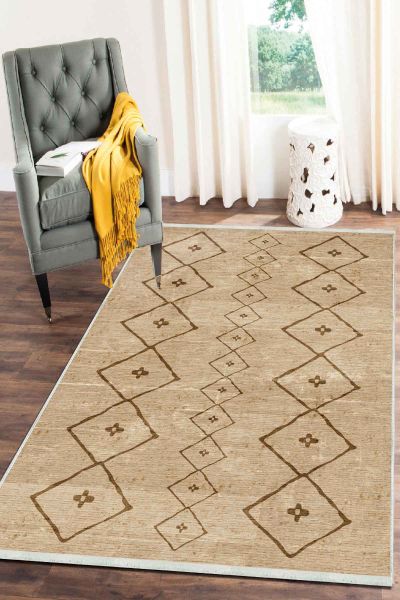 Birkilim Yıkanabilir Dekoratif Halı İpeksi Kaymaz Taban | MLN-IP-SD-277