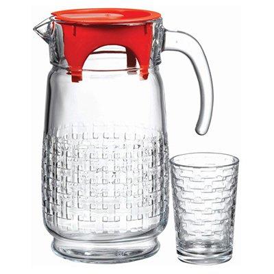 Paşabahçe Habitat 7 Parça Su Bardağı / Sürahi Seti | Kırmızı | 95173