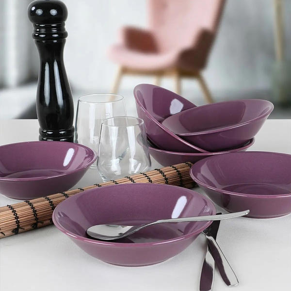 طبق عشاء هيتت بنفسجي 18 سم 6 قطع | كيراميكا