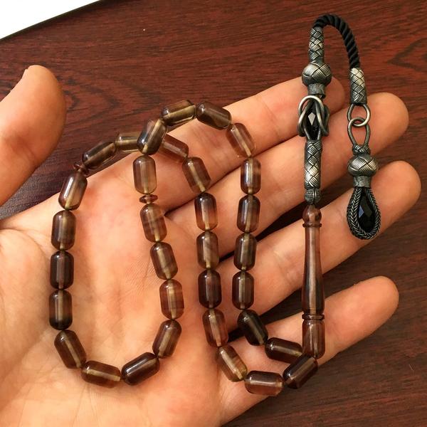 Özel Tasarım Kazaz Püsküllü Orjinal Ateş Kehribar Tespih,(STOK KODU: 20174229)