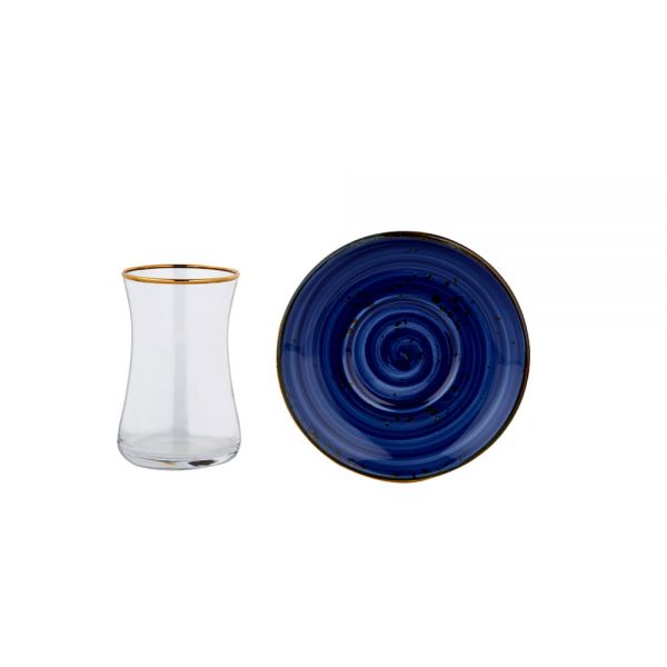 la vie d'Oz | Service à thé en porcelaine Damla Sapphire 12 pièces