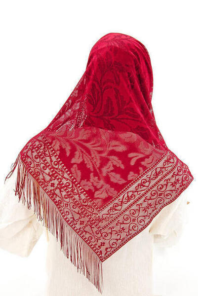 Narin Pamuk Tül Şal Kırmızı
