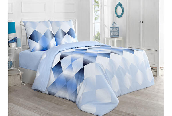 VictoriaHome Nevresim Takımı | Kareli | Mavi | Petek Blue | VH-Petek-Blue-200x220