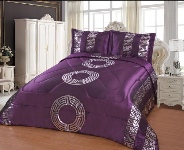 Dematex Saten Yatak Örtüsü Seti Sultan Mor