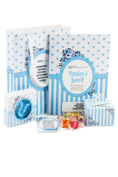 10 PCS - Yasin Set mit Private Label - Beutelgröße - 64 Seiten - Rosenkranz - Magnet - Mit Zucker - Schnee